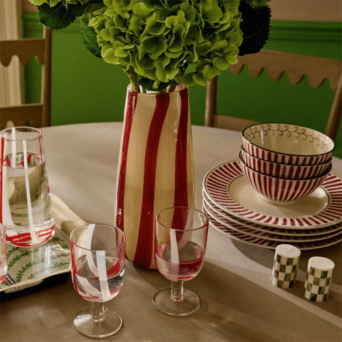 Image showing the Vaserley Pair of Salt and Pepper Shakers, Chequered Green & Bone product.