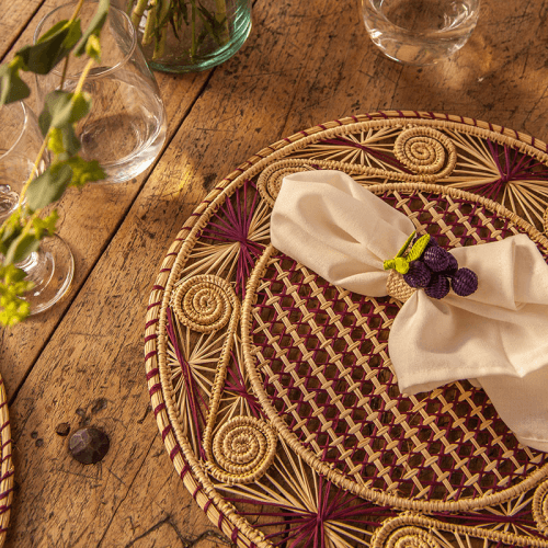 Image showing the Sandra Set of 2 Woven Placemats, D35cm, Mulberry product.