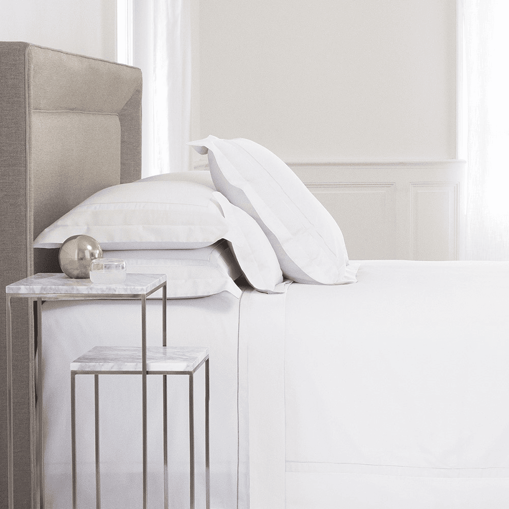 Lutece - 300 Thread Count Egyptian Cotton Sateen Double duvet cover, Blanc