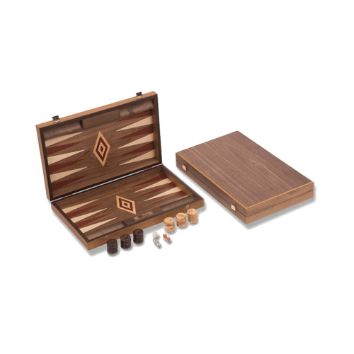 Image showing the Uber Walnut Backgammon Set, Blue product.