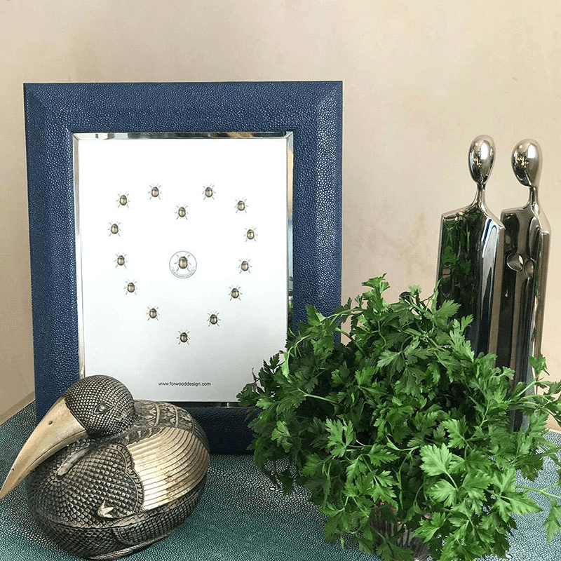 Photo Frames, Bella, Shagreen, Nile Blue, Small, 7 x 5"
