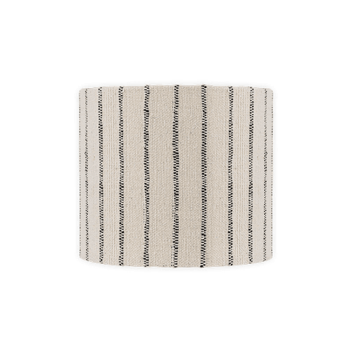 Image showing the Sanja Cotton Stripe Lampshade, D24cm, Off White & Grey product.