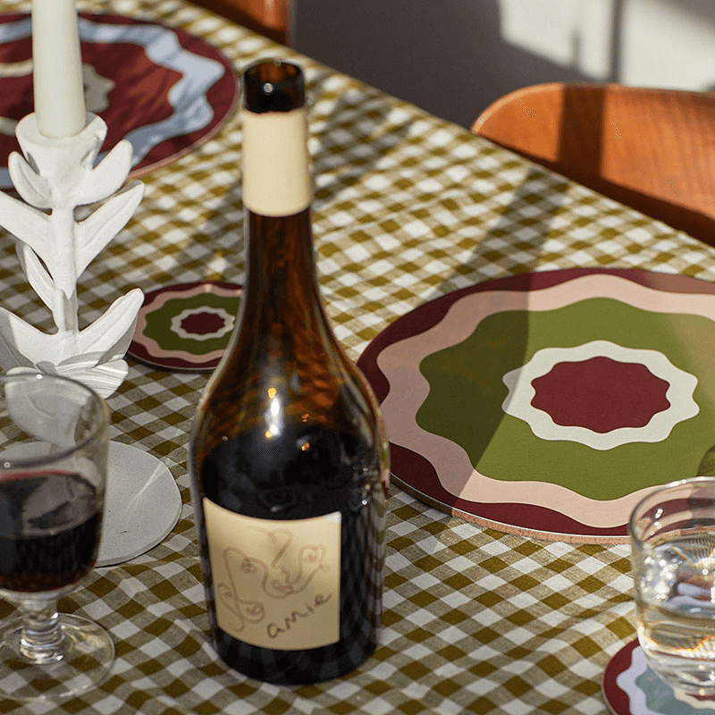Rhubarb Ripple Set of 6 Placemats, D29cm, Multi