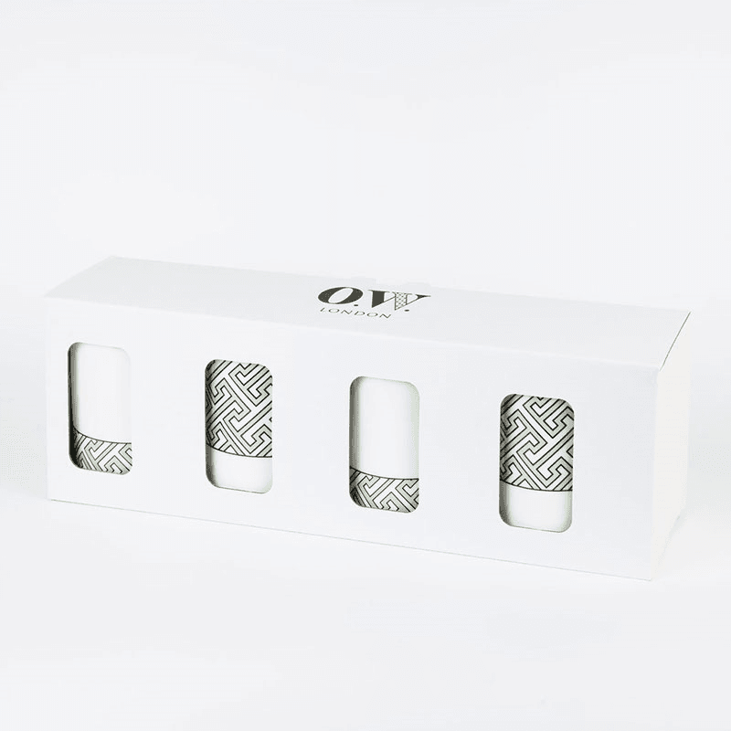 Maze Set of 4 Mugs, 350ml, Apple Green