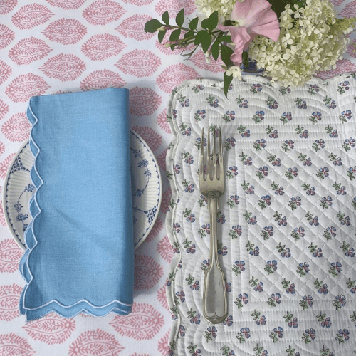 Image showing the Scallop Set of 4 Napkins, 45 x 45cm, Blue product.