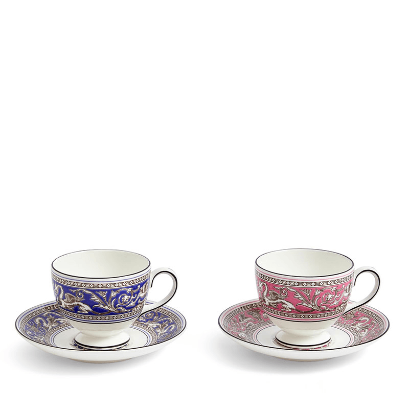 Florentine Set of 2 Teacup and Saucer, 174ml, Mixed