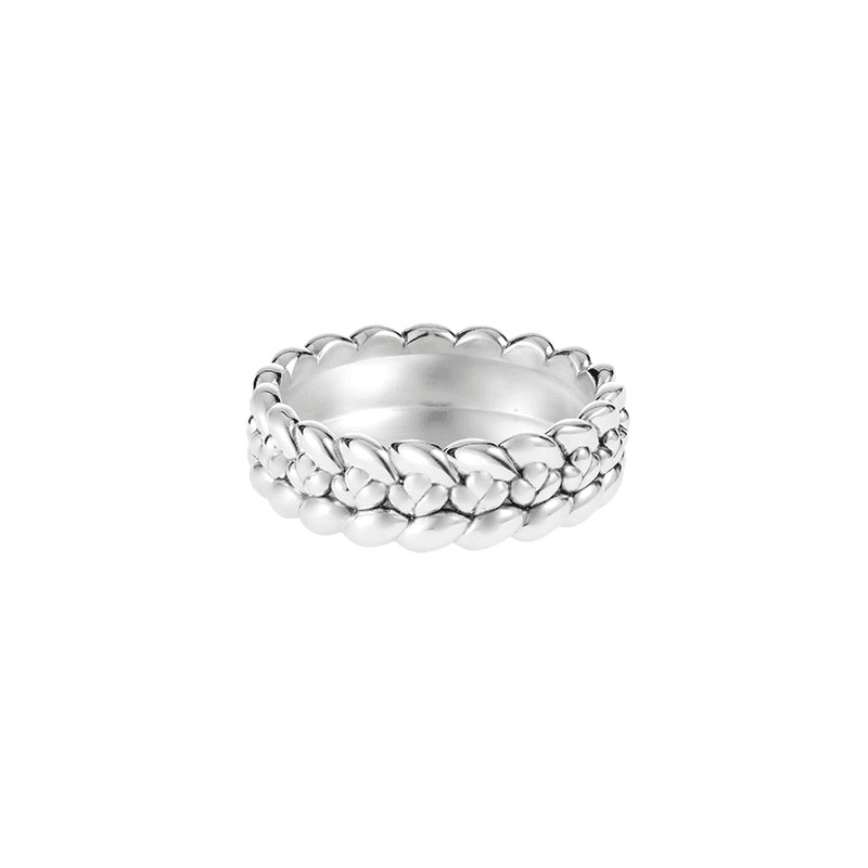 Babylone Vase, H19 x D11.5cm, White & Silver
