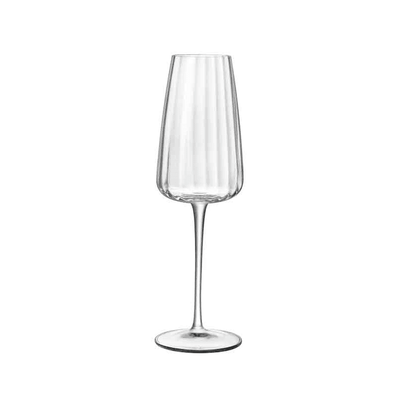 Optica Set of 4 Sparkling Wine Flutes, Clear, 250ml