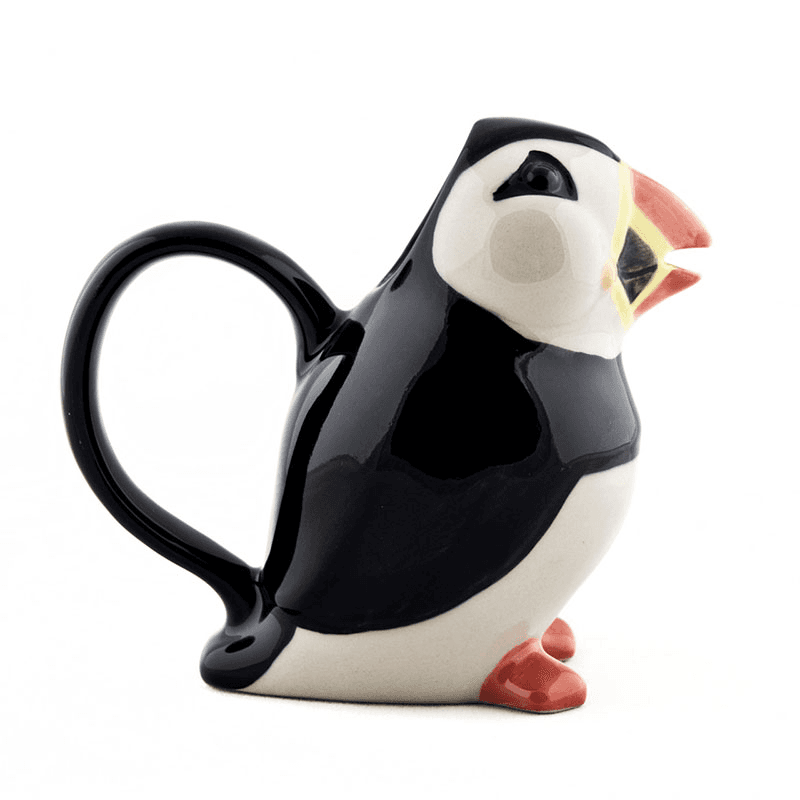 Puffin Water Jug, H10cm, Black/Yellow