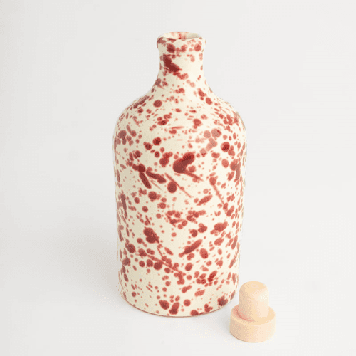 Image showing the Splatter Ceramic Bottle, 750ml, Cranberry product.