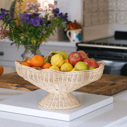 Image showing the Kishni Rattan Fruit Bowl, Natural product.