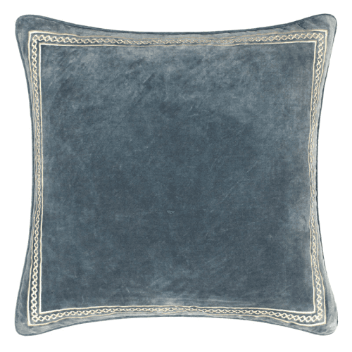 Image showing the Shisho Velvet Cushion, 55 x 55cm, Indigo Blue product.