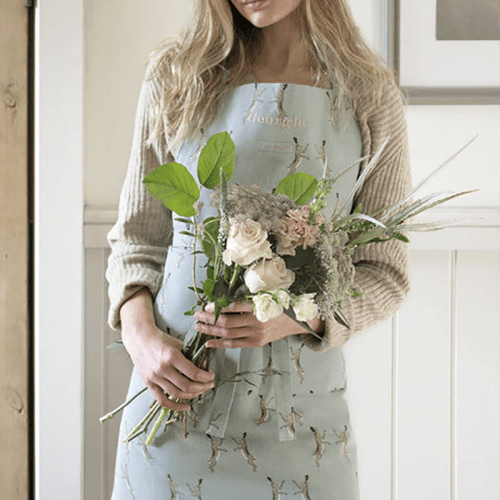 Image showing the Boxing Hares Apron, Duck Egg Grey product.
