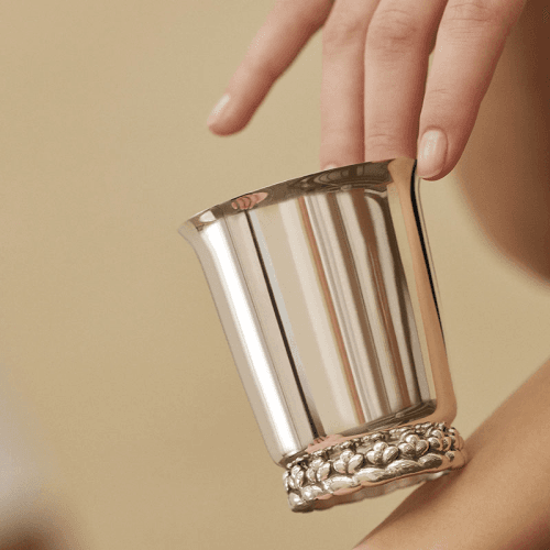 Image showing the Babylone Cup, H8.5 x D7cm, Silver product.
