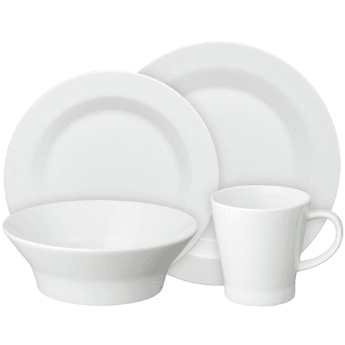 Image showing the James Martin Everyday 16 Piece Boxed Dinnerware Set, White product.