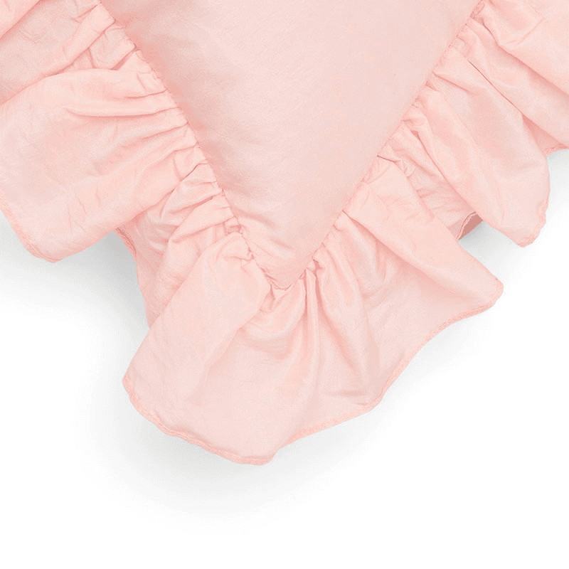 Lohini Ruffle Cushion, 42cm x 42cm, Salt pink