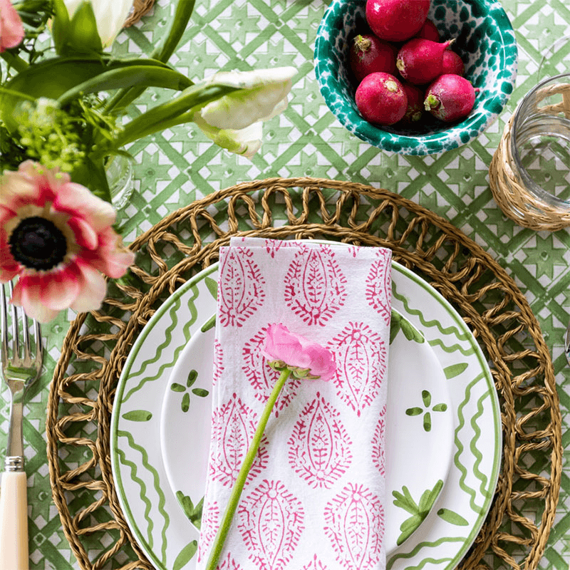 Leaf Set of 4 Napkins, 45 x 45cm, Pink
