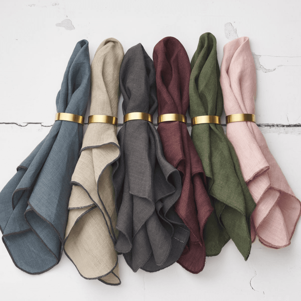 Set Of 6 Brass Napkin Rings