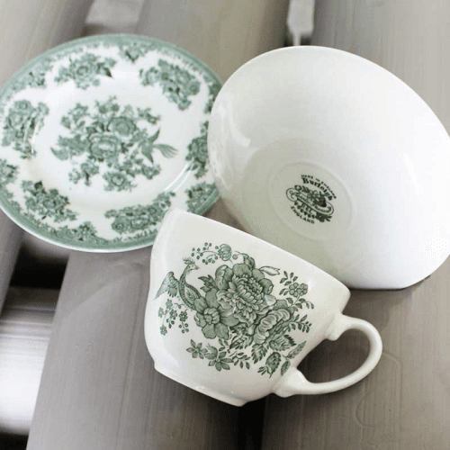 Image showing the Asiatic Pheasants Teacup, 187ml, Green product.