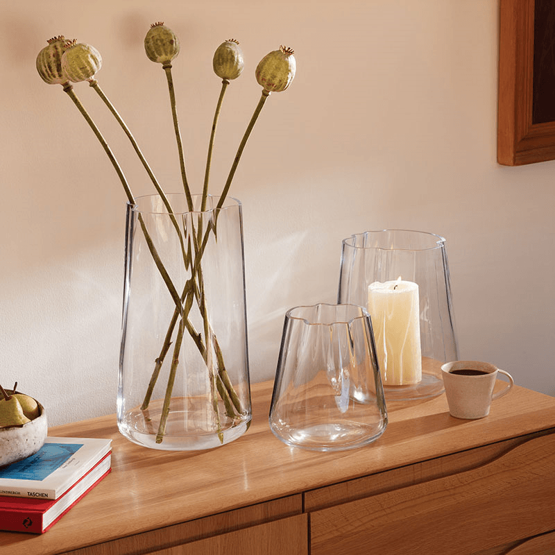 Lagoon Vase/Lantern, H24cm, Clear