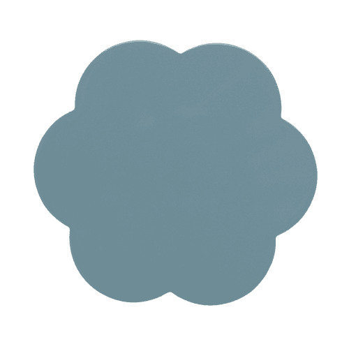 Image showing the Lacquered Scallop Set of 4 Coasters, D13cm, Chambray product.