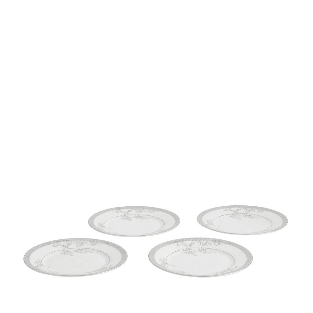 Lace 12 Piece Dinnerware Set, Platinum