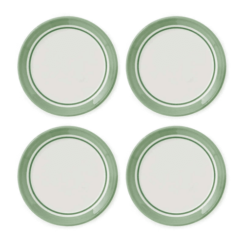 Image showing the Potter's Stripe Set of 4 Bread Plates, D15cm, Green product.