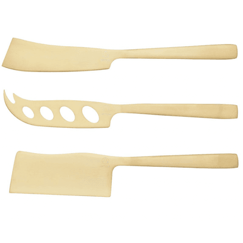 Image showing the Set of 3 cheese knife set, Brass product.