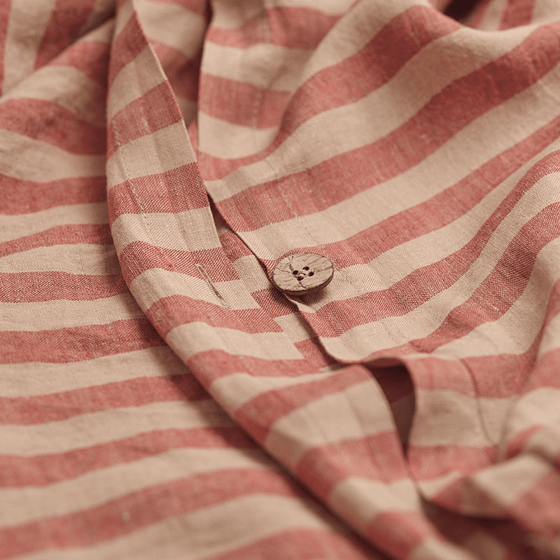 Pembroke Stripe Duvet Cover, King, Sandstone Red