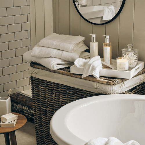 Image showing the Kubu Laundry Basket, H75 x W49.5 x L38cm, Natural product.
