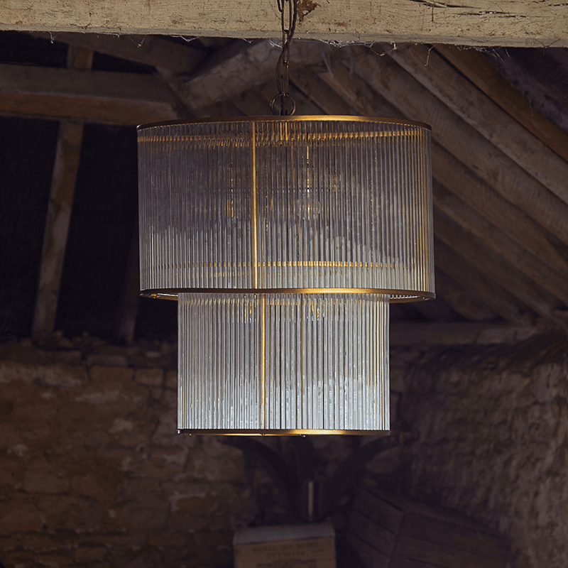 Ioki Oval Chandelier, H62cm x W55cm, Antique Brass