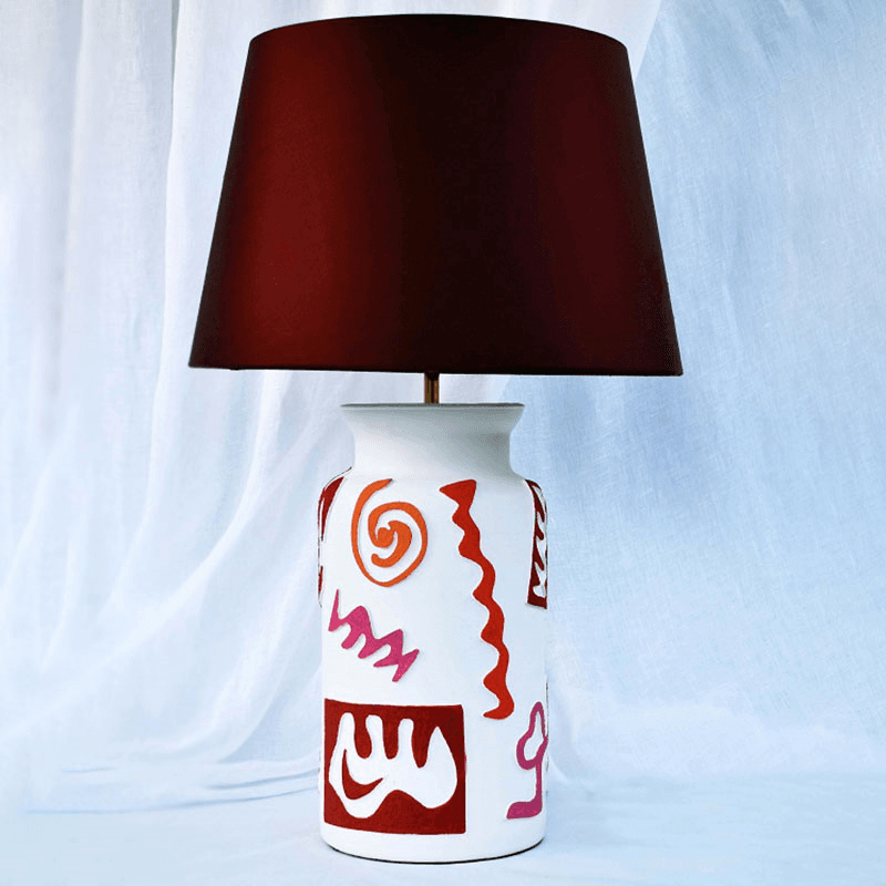 Fango Table Lamp, H36cm, Red & Orange