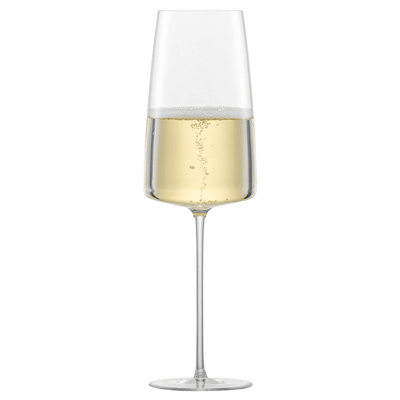 Simplify Set of 2 Crystal Champagne Glasses, 407ml, Clear