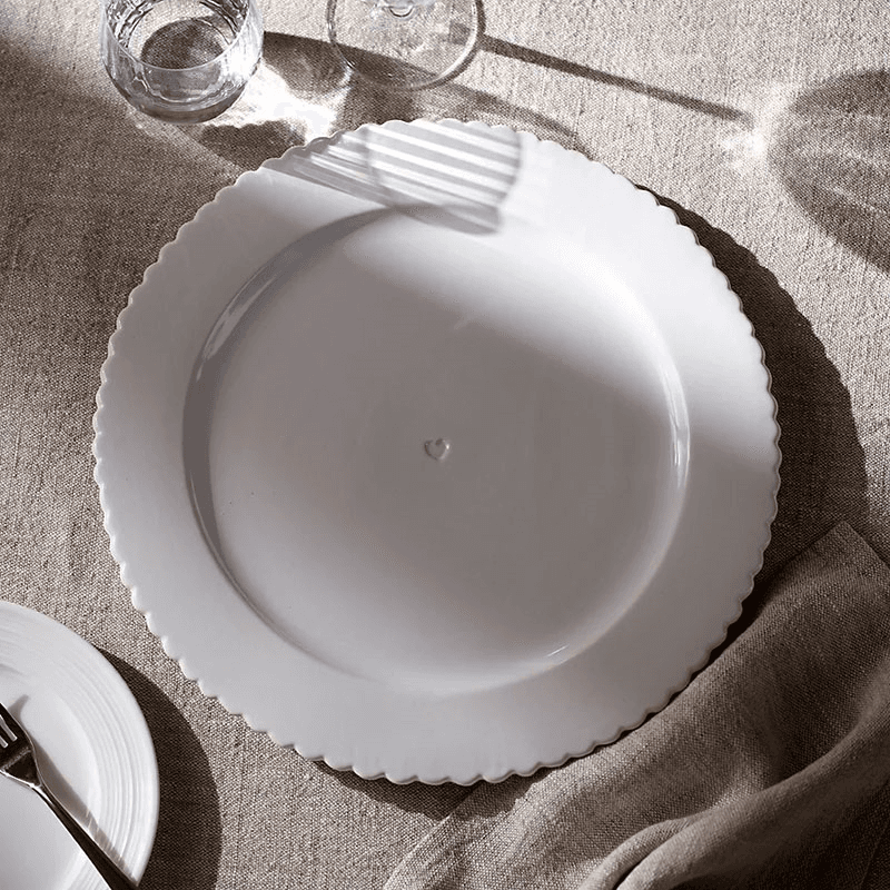 Heart Serving Plate, D35cm, White
