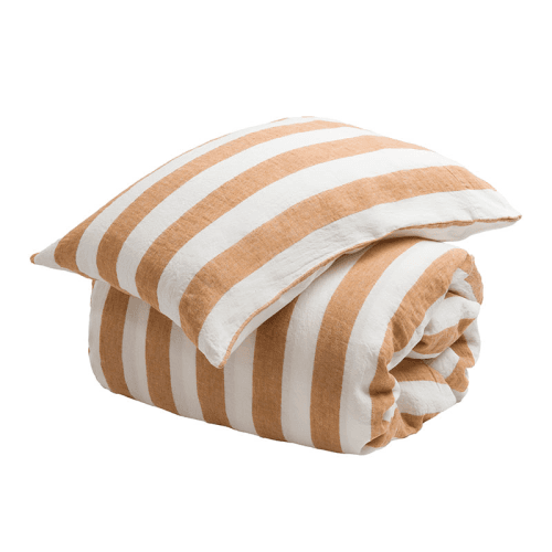 Image showing the Cora Stripe Pillowcase, Standard, Amber product.