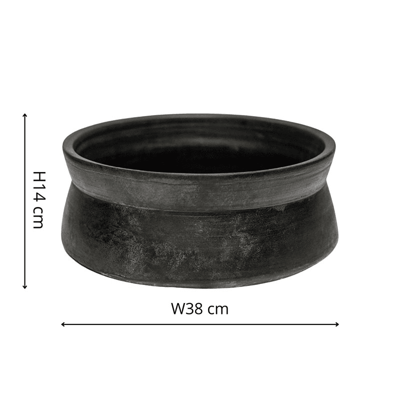 Kew Eclectic Orangery Handthrown Statement Bowl, D38cm, Bronze