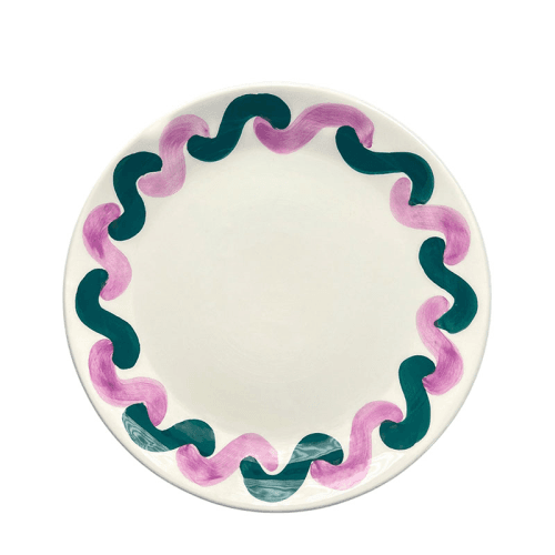 Image showing the Onda Serving Plate, D31cm, Palm Green & Lilac product.