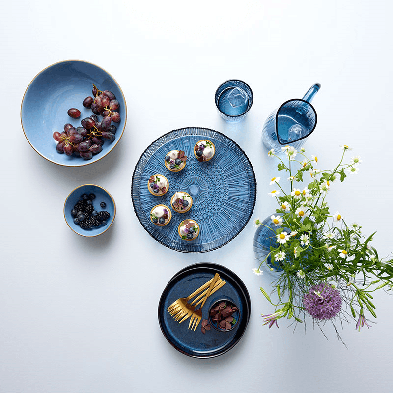 Kusintha Serving Dish, D30cm, Blue