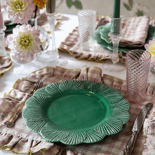 Image showing the Laguna Shell Set of 4 Dinner Plates, H 3cm, W 28cm, D 28cm, Green product.