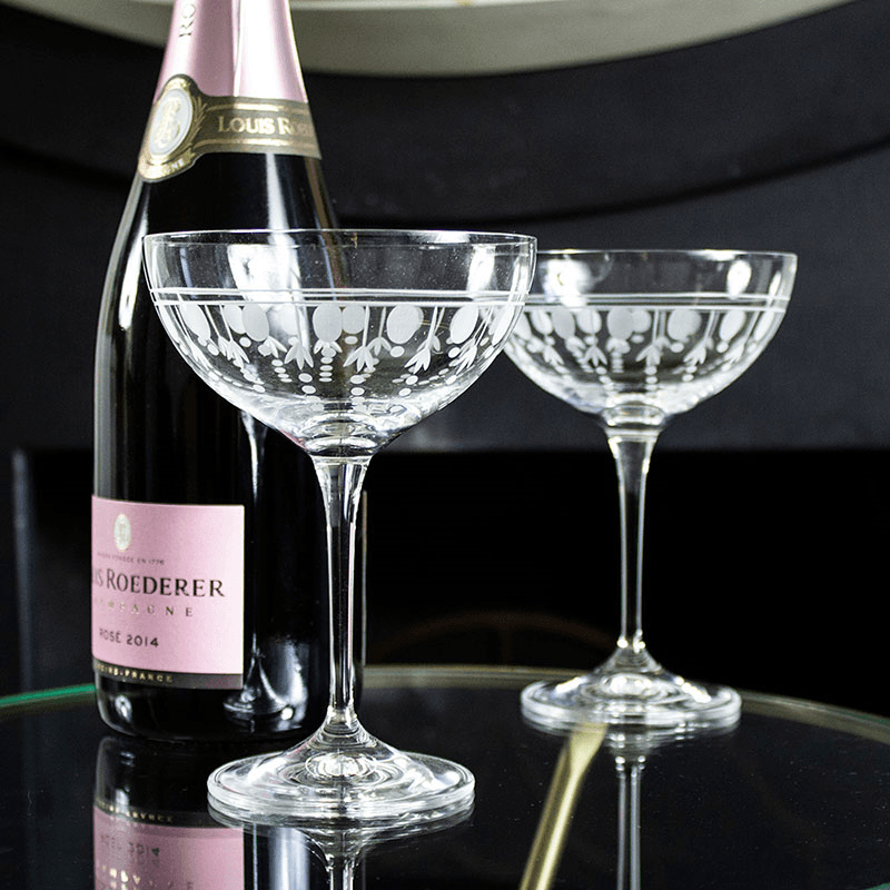 Nouveau Set of 2 Saucer Champagne glasses, 210ml, Clear