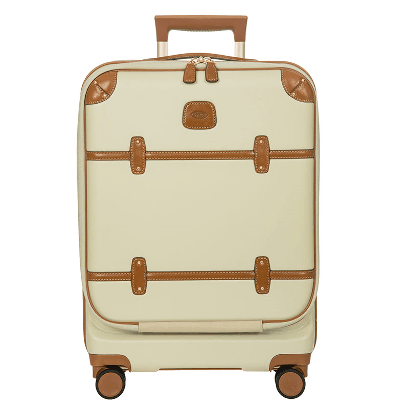 Bellagio Carry-On Suitcase with Front Pocket, H55 x L38 x W23/27cm, Cream