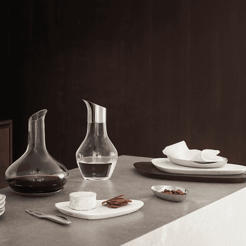 Image showing the Sky Wine carafe and coaster, 23cm, Glass And Stainless Steel product.