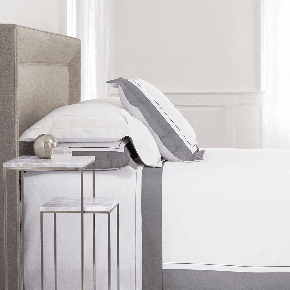 Lutece - 300 Thread Count Egyptian Cotton Sateen King pillowcase, 50 x 90cm, Platine