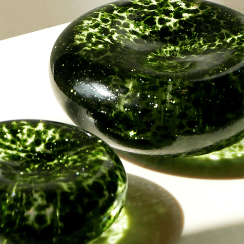 Image showing the Pebble Stack, H6cm, Shimmering Moss product.