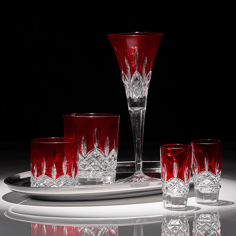 Lismore Set of 2 Double Old Fashion Tumblers, 275ml, Red