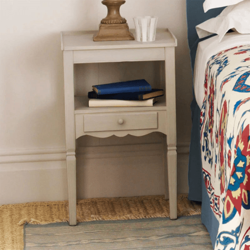 Image showing the Bedside Table, Radnor, Linen Grey, 40cm product.
