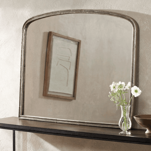 Image showing the Penrose Mantle Mirror, 110cm, Dark Silver product.