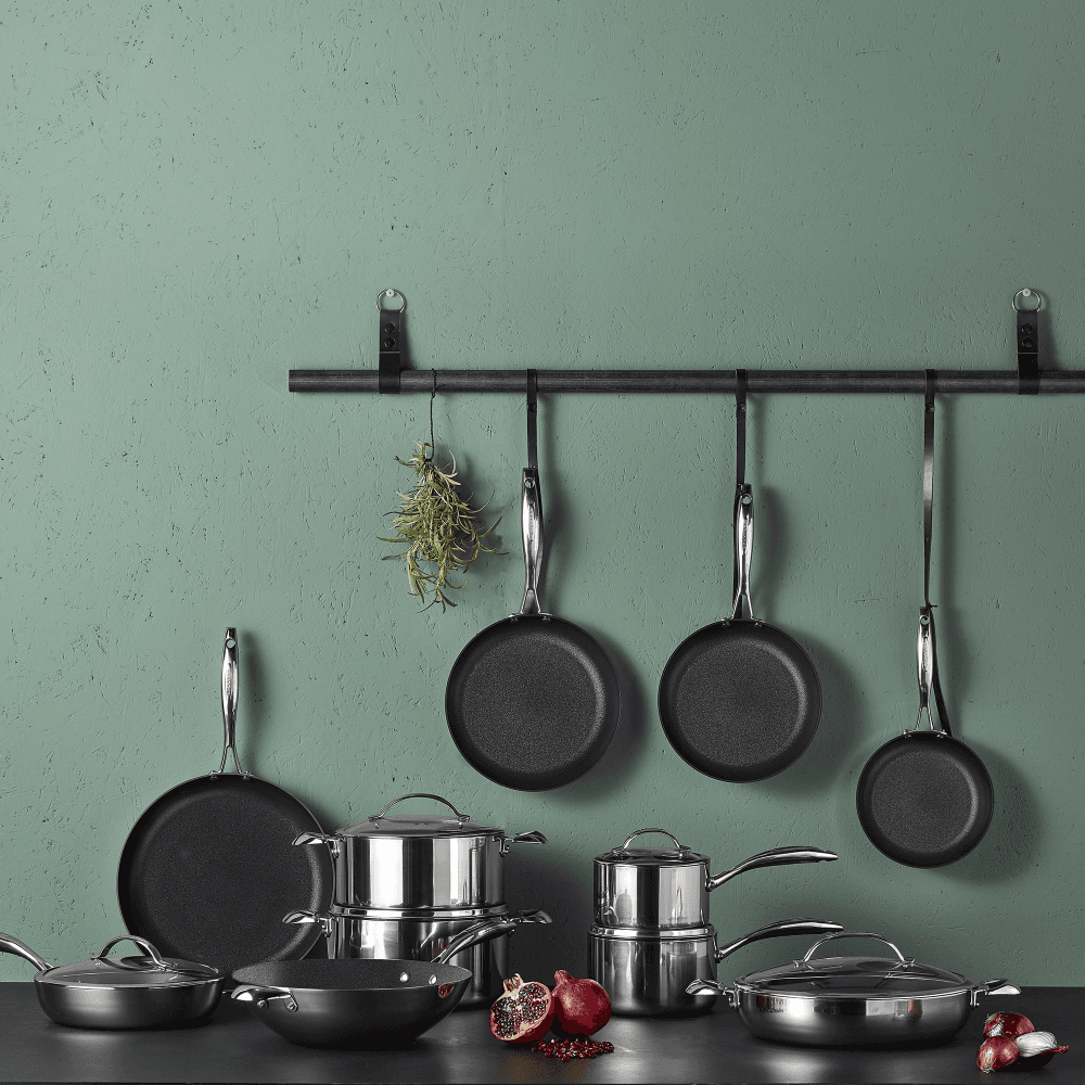HaptIQ Deep saute pan with lid, Dia26cm, Metallic