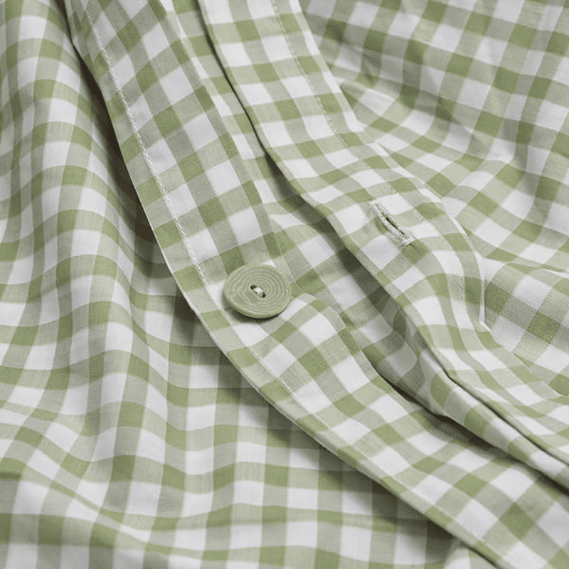 Gingham Check Duvet Cover, Double, Pear