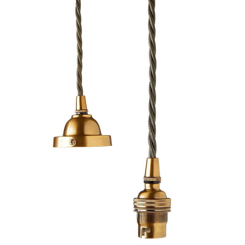 Ted Ceramic Shade with Antiqued Brass Gallery